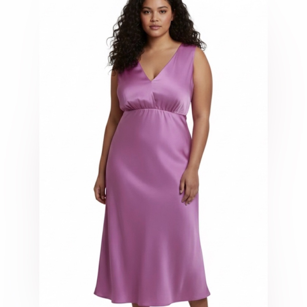 Banana Republic Vibrant Pink Satin Evening Dress 2x